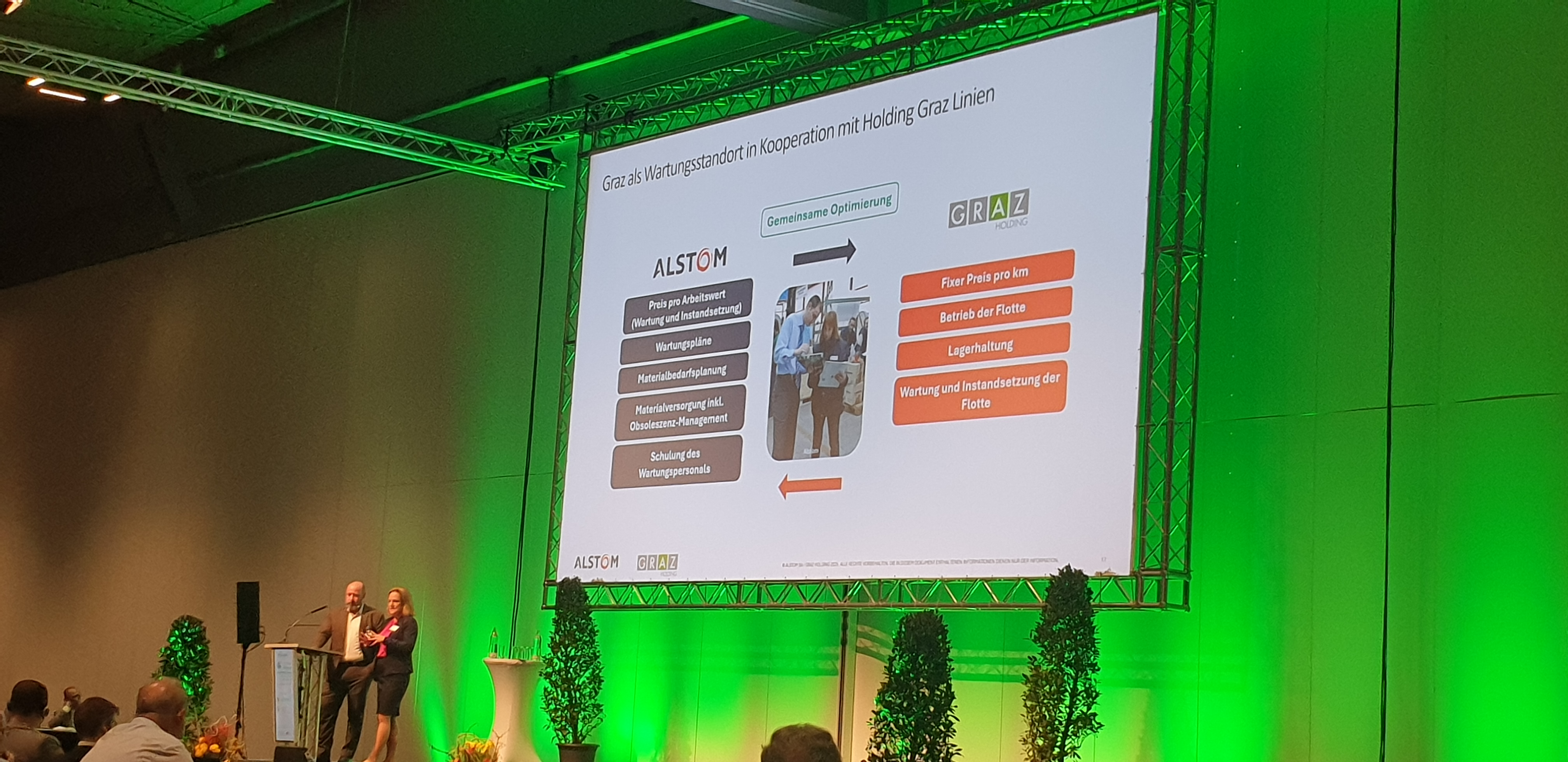 Präsentation über Graz als Wartungsstandort in Kooperation mit Holding Graz Linien mit ALSTOM.