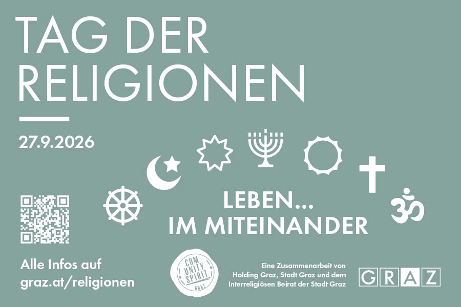 Ankündigung: Tag der Religionen am 27.9.2026 in Graz.